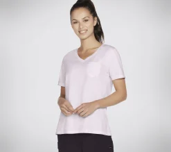 SKECHERS Diamond Wash Hatha V-Neck Pocket Tee>Mujer Tops Y Partes De Arriba|Tops Y Partes De Arriba