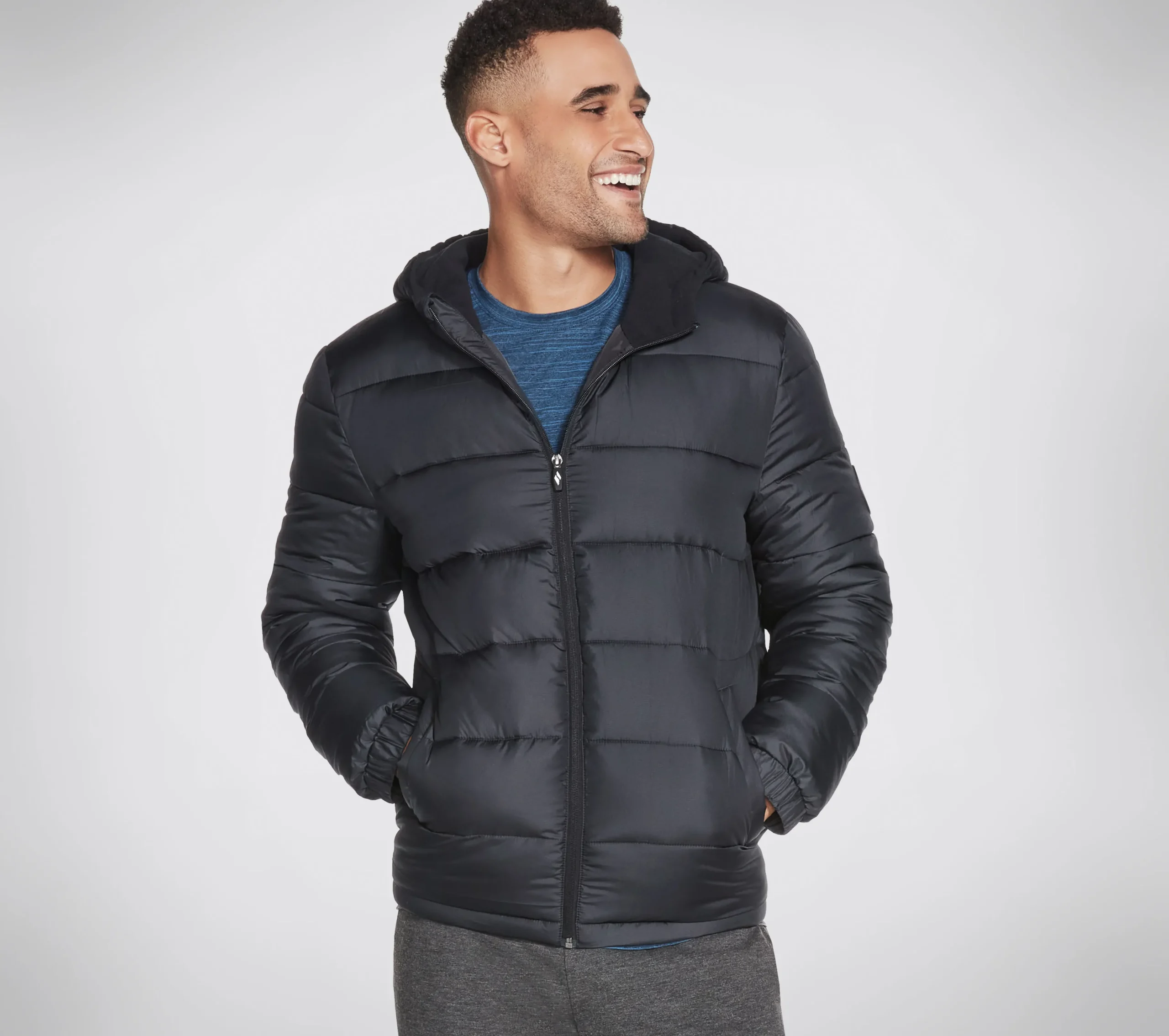 SKECHERS GO WALK Parkway Hooded Puffer>Hombre Partes De Arriba|Partes De Arriba