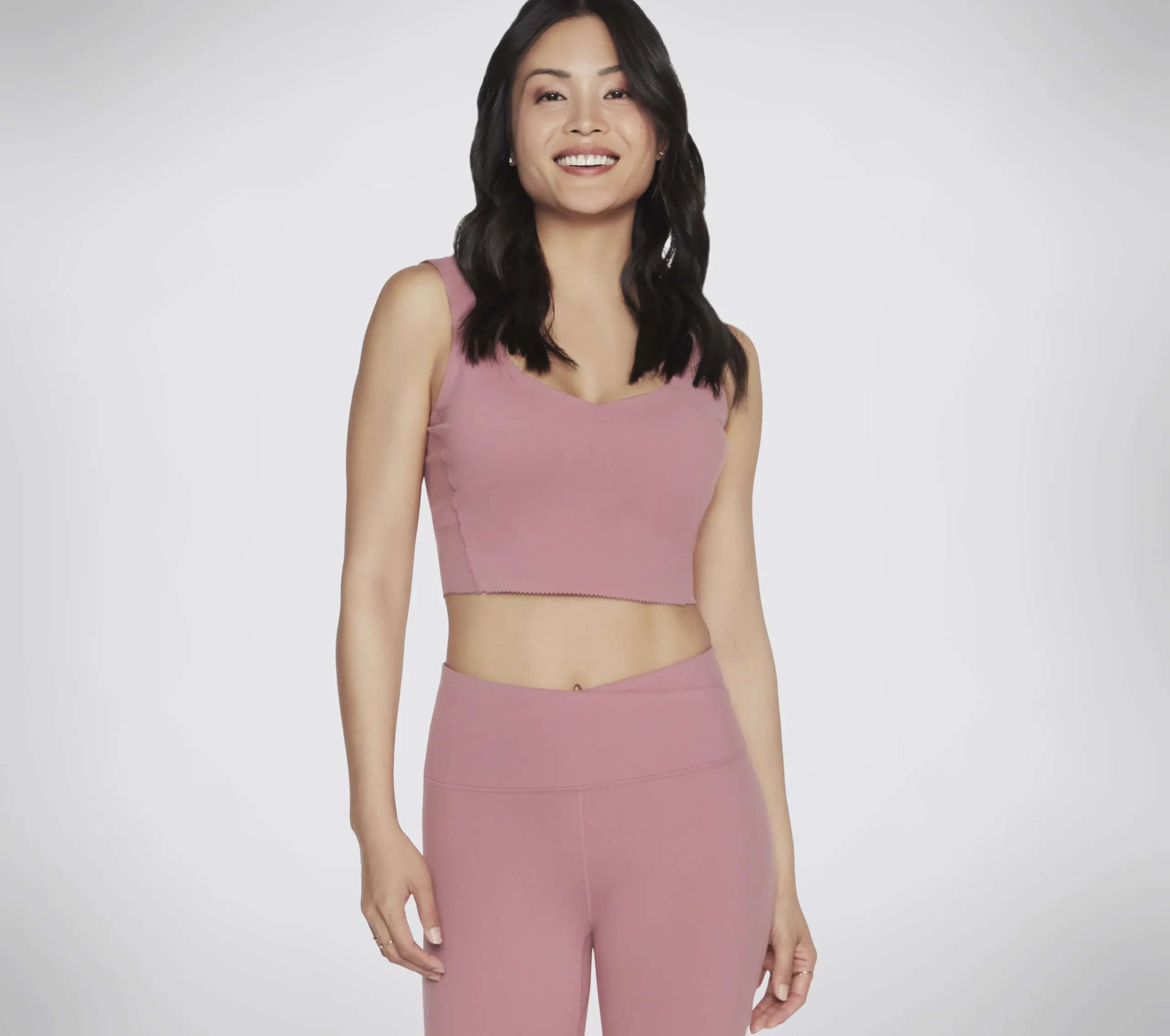 SKECHERS GOSCULPT Scalloped Longline Bra>Mujer Tops Y Partes De Arriba|Tops Y Partes De Arriba