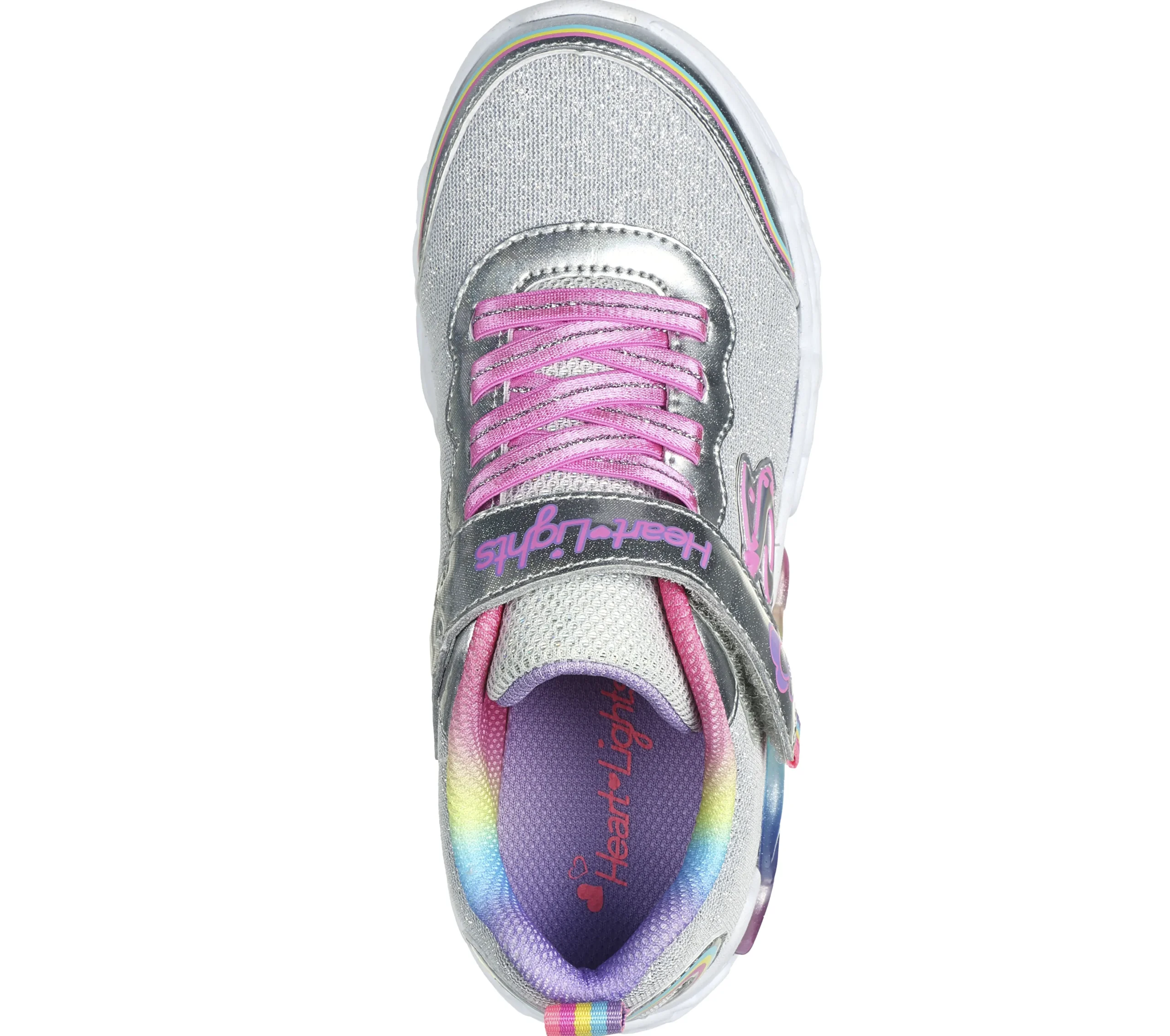 SKECHERS Infinite Heart Lights - Love Prism>Niños Sin Cordones|Con Luces
