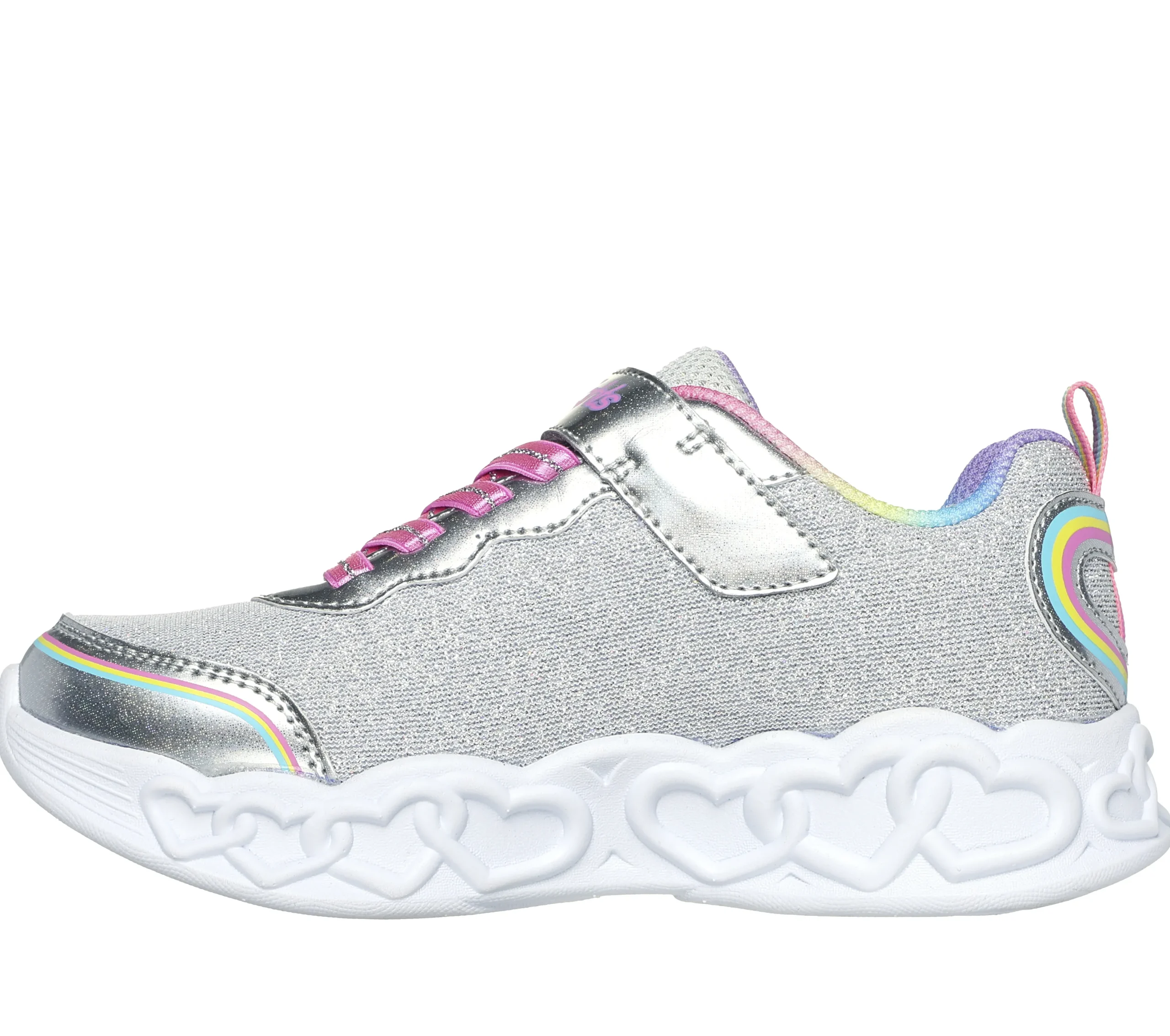 SKECHERS Infinite Heart Lights - Love Prism>Niños Sin Cordones|Con Luces