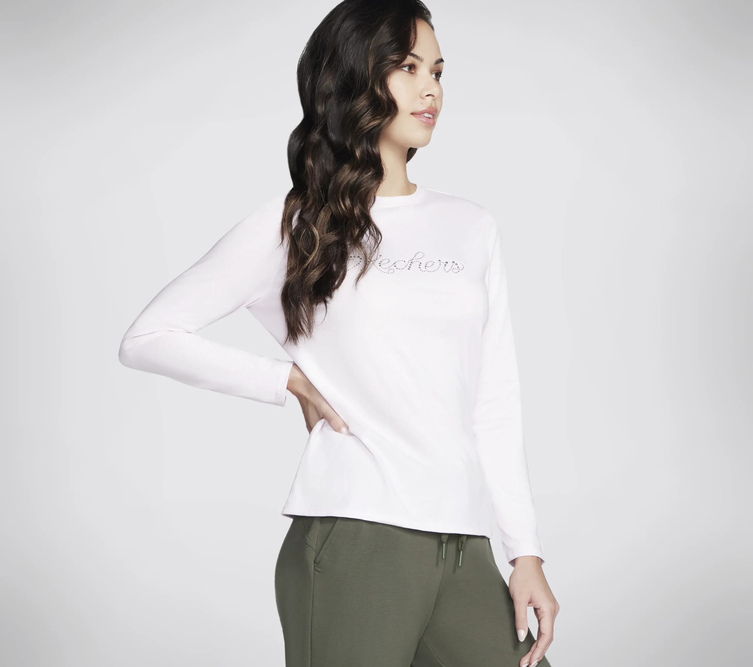 SKECHERS Rhinestone Queen Long Sleeve Tee>Mujer Tops Y Partes De Arriba|Tops Y Partes De Arriba