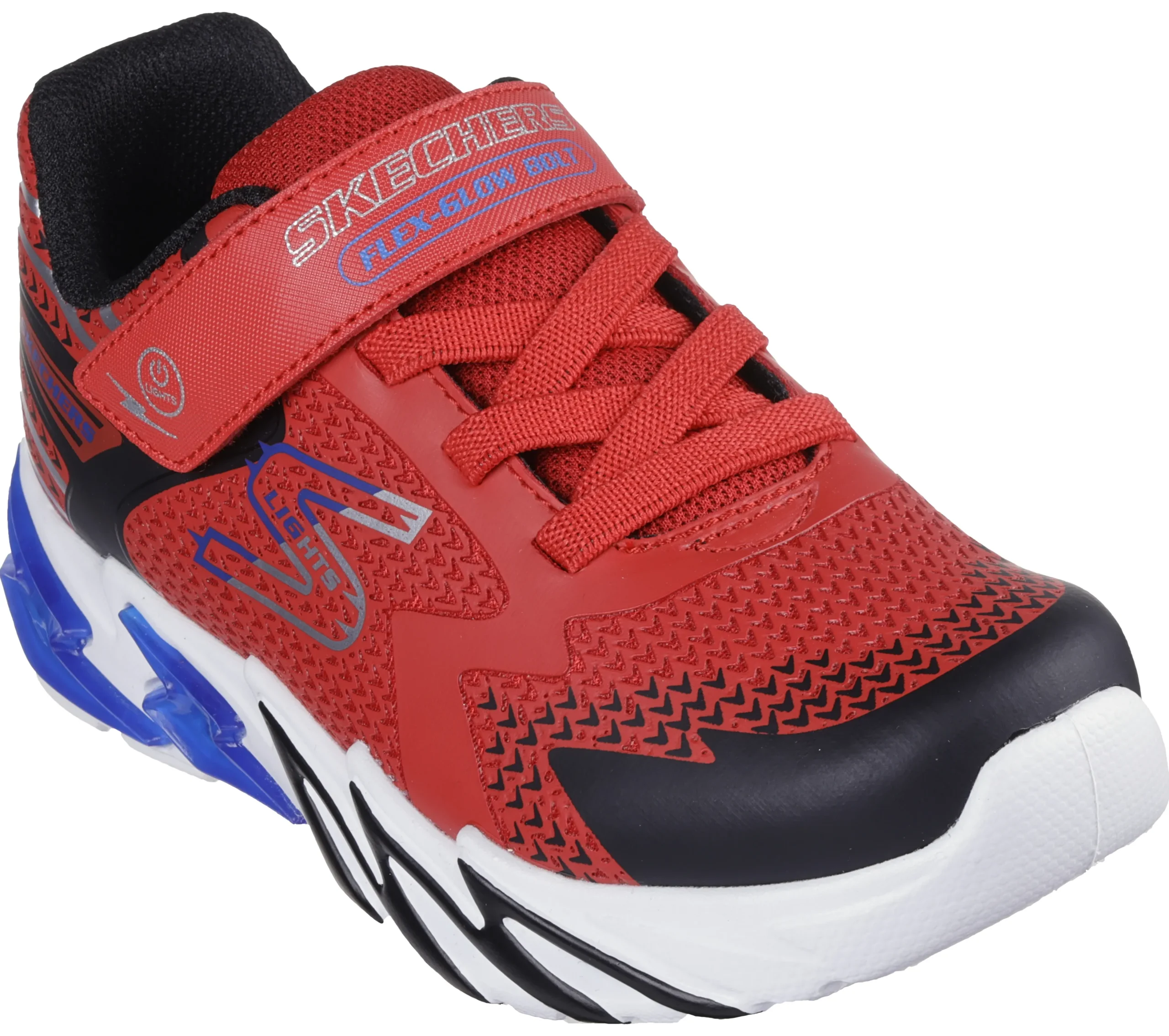 SKECHERS S Lights: Flex-Glow Bolt>Niños Sin Cordones|Con Luces